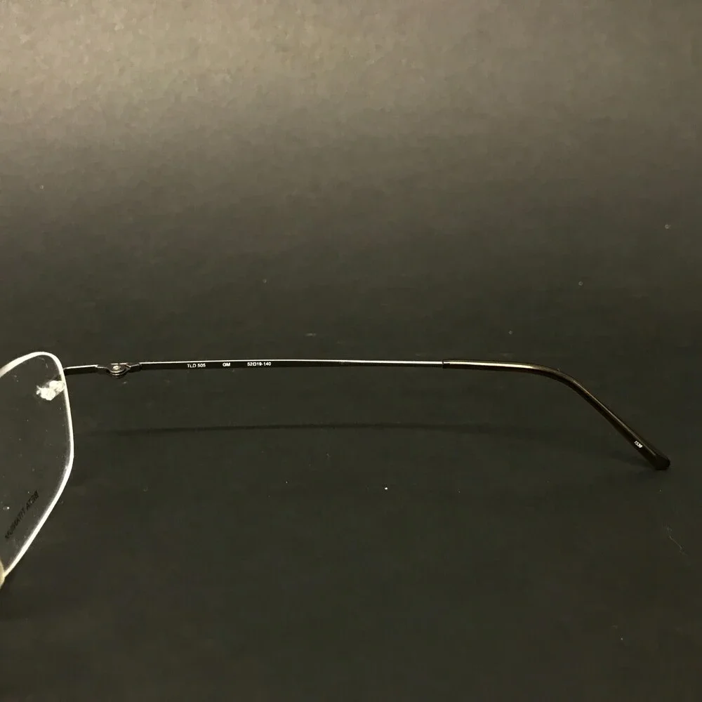 Technolite Eyeglasses Frames TLD 505 GM Gunmetal Gray Square Rimless 52-19-140